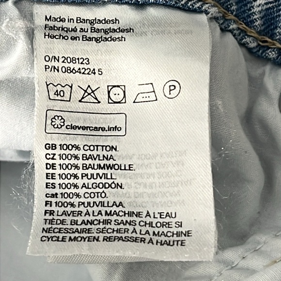 & Denim Blue Jean Long distressed, high-rise wide leg pants women’s size 4 - Picture 7 of 9